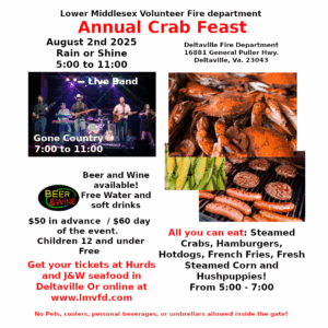 Deltaville Annual Crab Feast @ Deltaville Fire Department